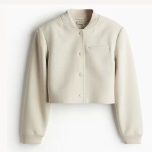 H&M Women's Beige Bomber Jacket